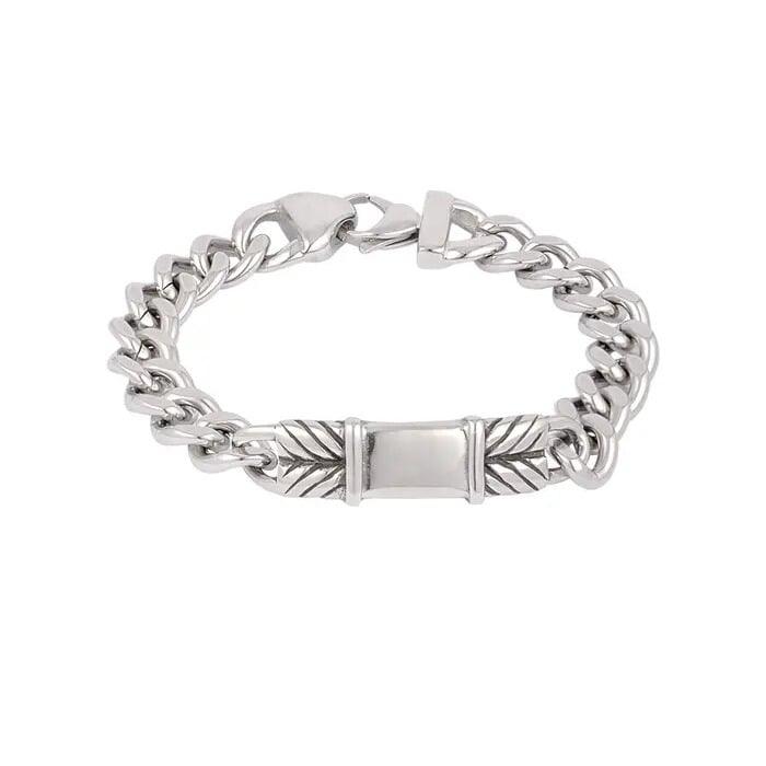 Surgical steel bracelet, Atlas rough bracelet with decorative pattern