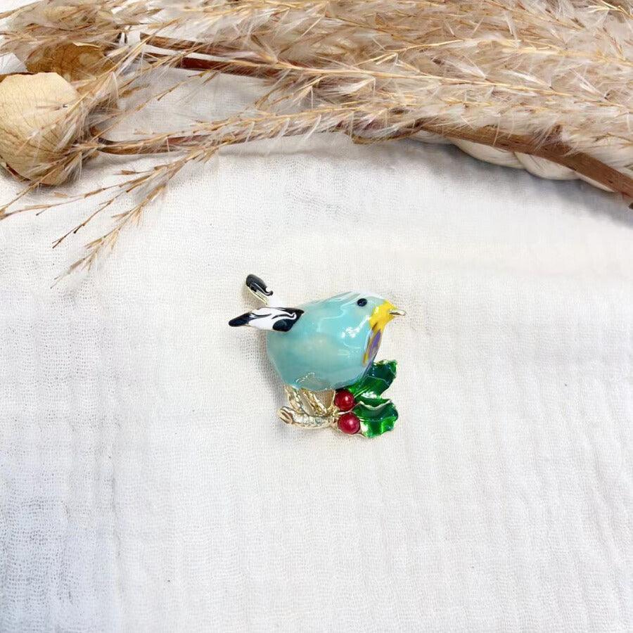 Mila and Stories | Birdie mint green bird brooch