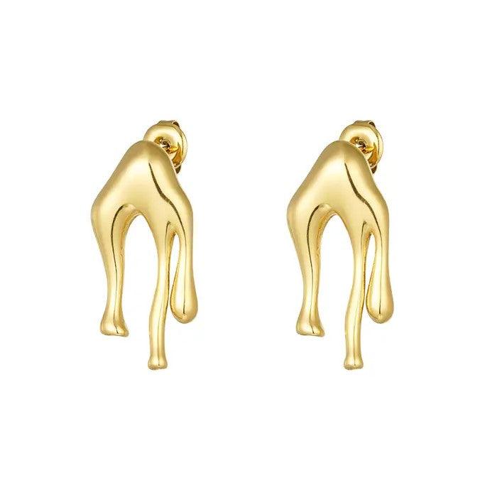 FRENCH RIVIERA | Drip -modern surgical steel earrings (gold)