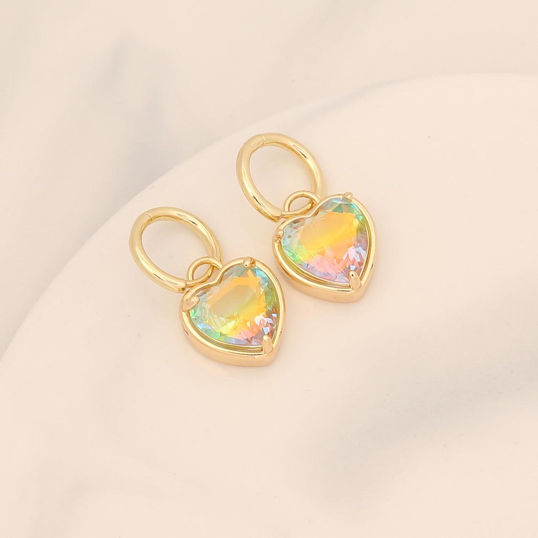 FRENCH RIVIERA | Mi Amor - shimmering heart earrings (multicolor)