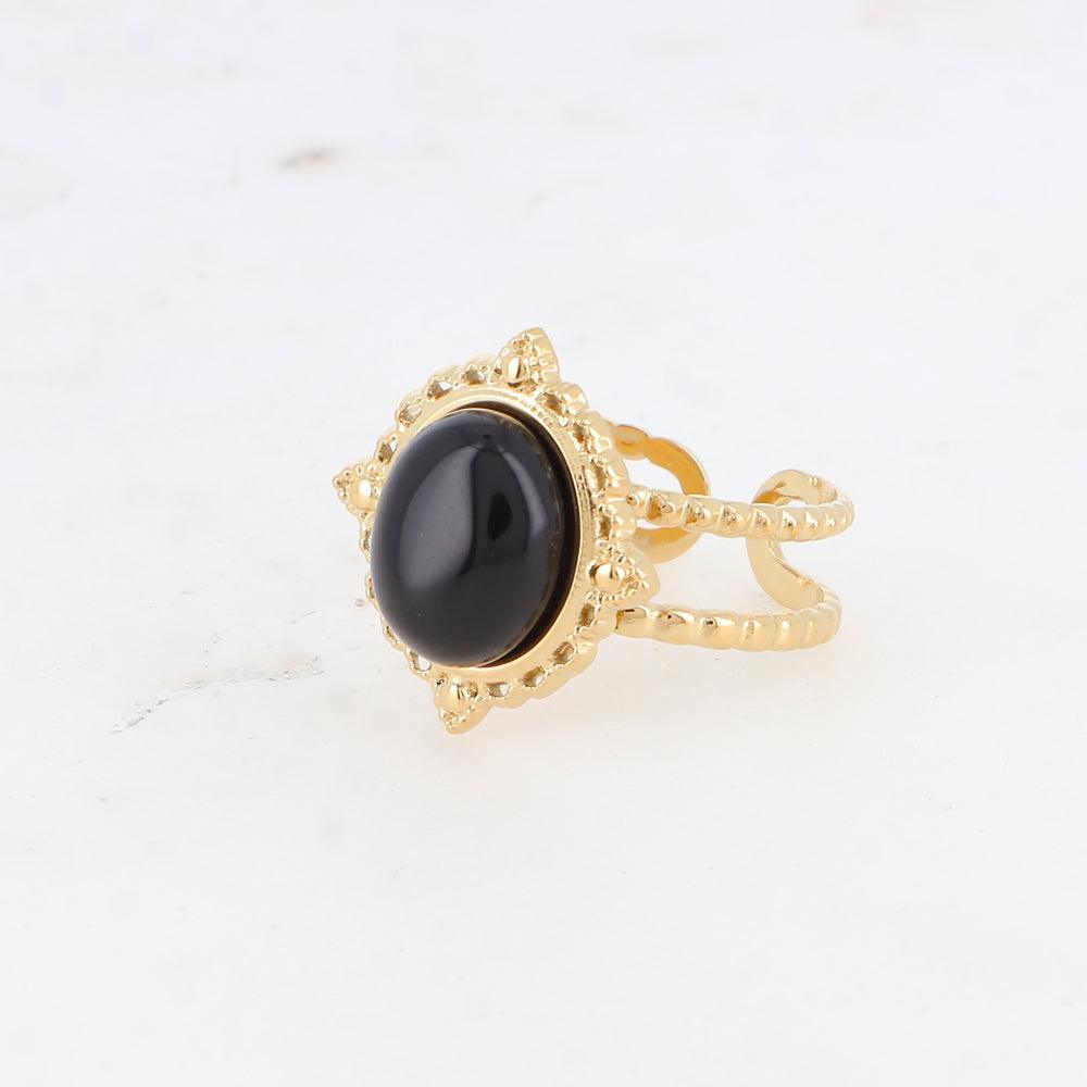 BOHM PARIS | Bague Galinatina surgical steel ring with onyx natural stone