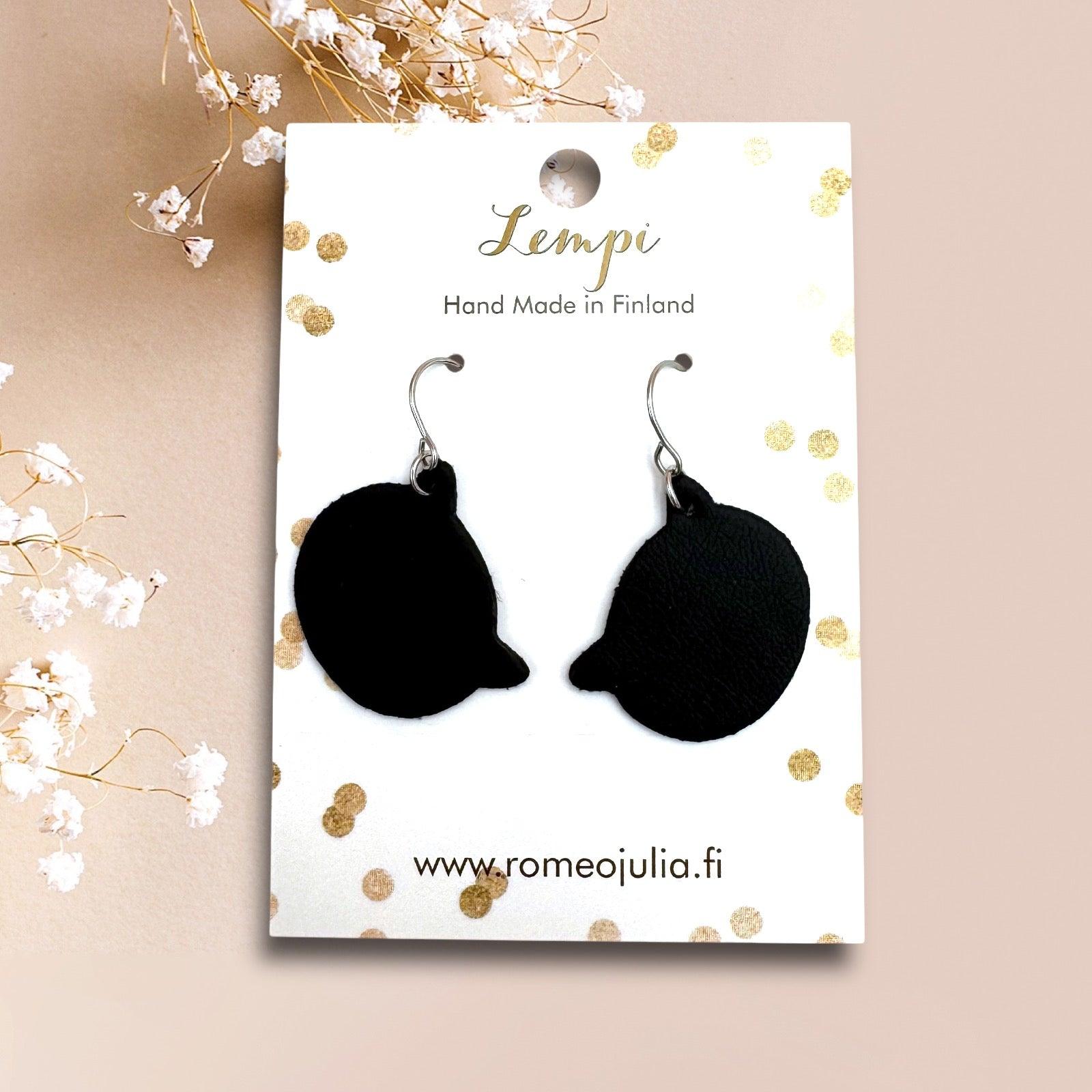 LEMPI® earrings, Frida Mörkönen black cat earrings