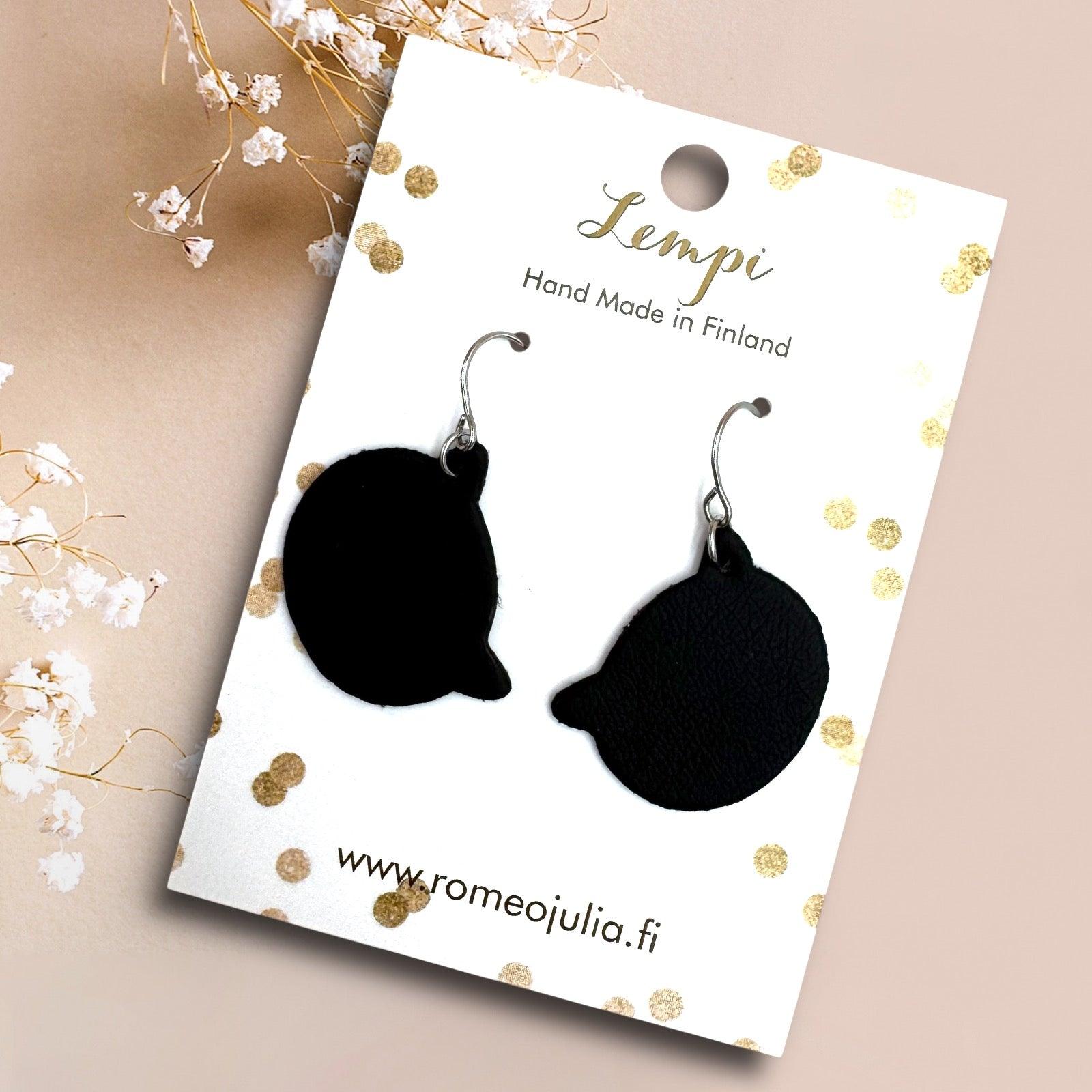 LEMPI® earrings, Frida Mörkönen black cat earrings