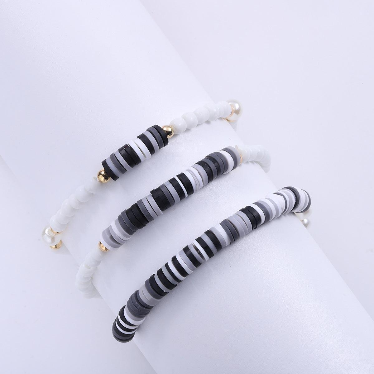 FRENCH RIVIERA | Sweeter Days - set of three black and white bracelets