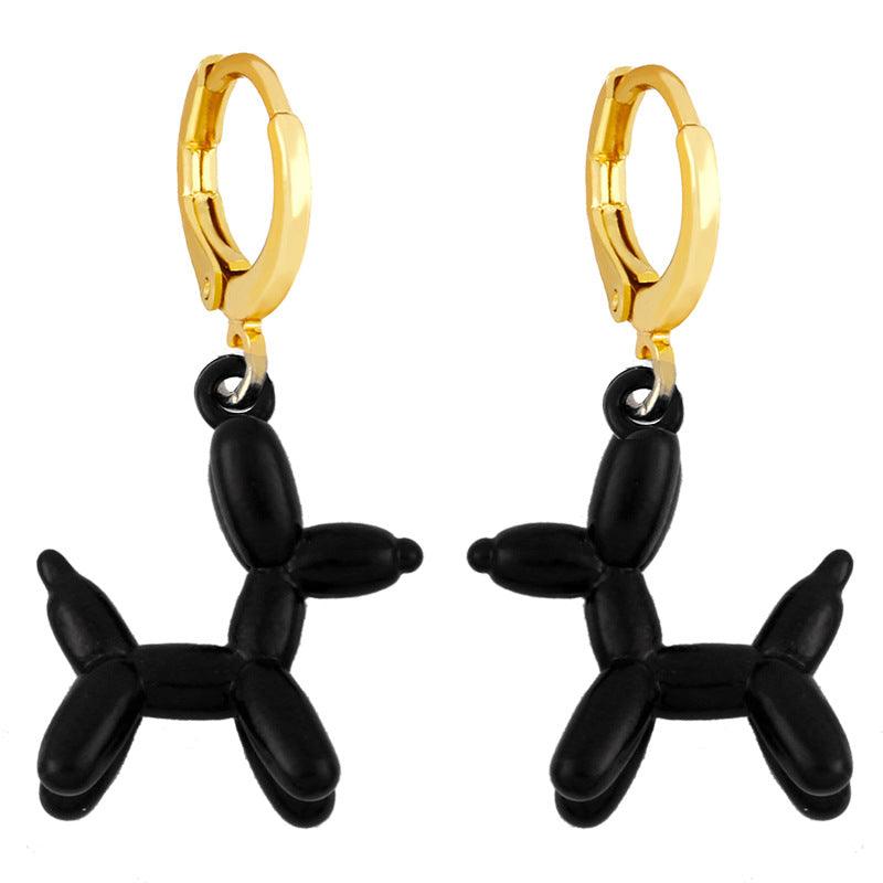 Earrings, Balloon Dog earrings (black)