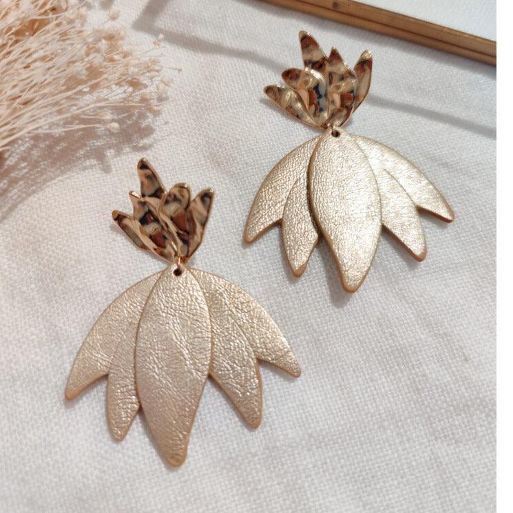 FRENCH RIVIERA | Elise surgical steel leather earrings