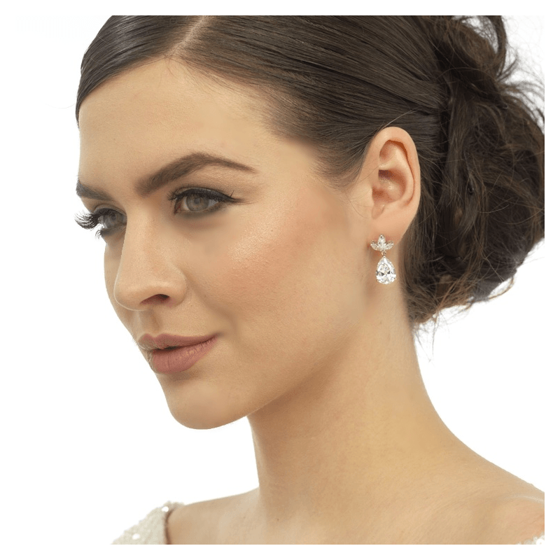 Earrings, ATHENA BRIDAL | Constance glittering drop earrings