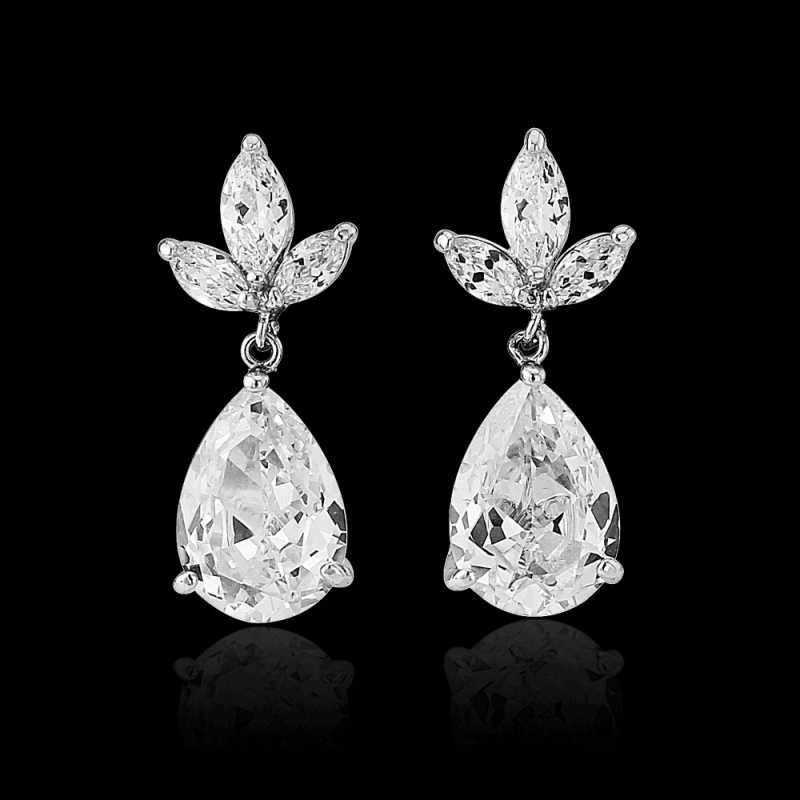 Earrings, ATHENA BRIDAL | Constance glittering drop earrings