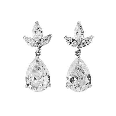 Earrings, ATHENA BRIDAL | Constance glittering drop earrings