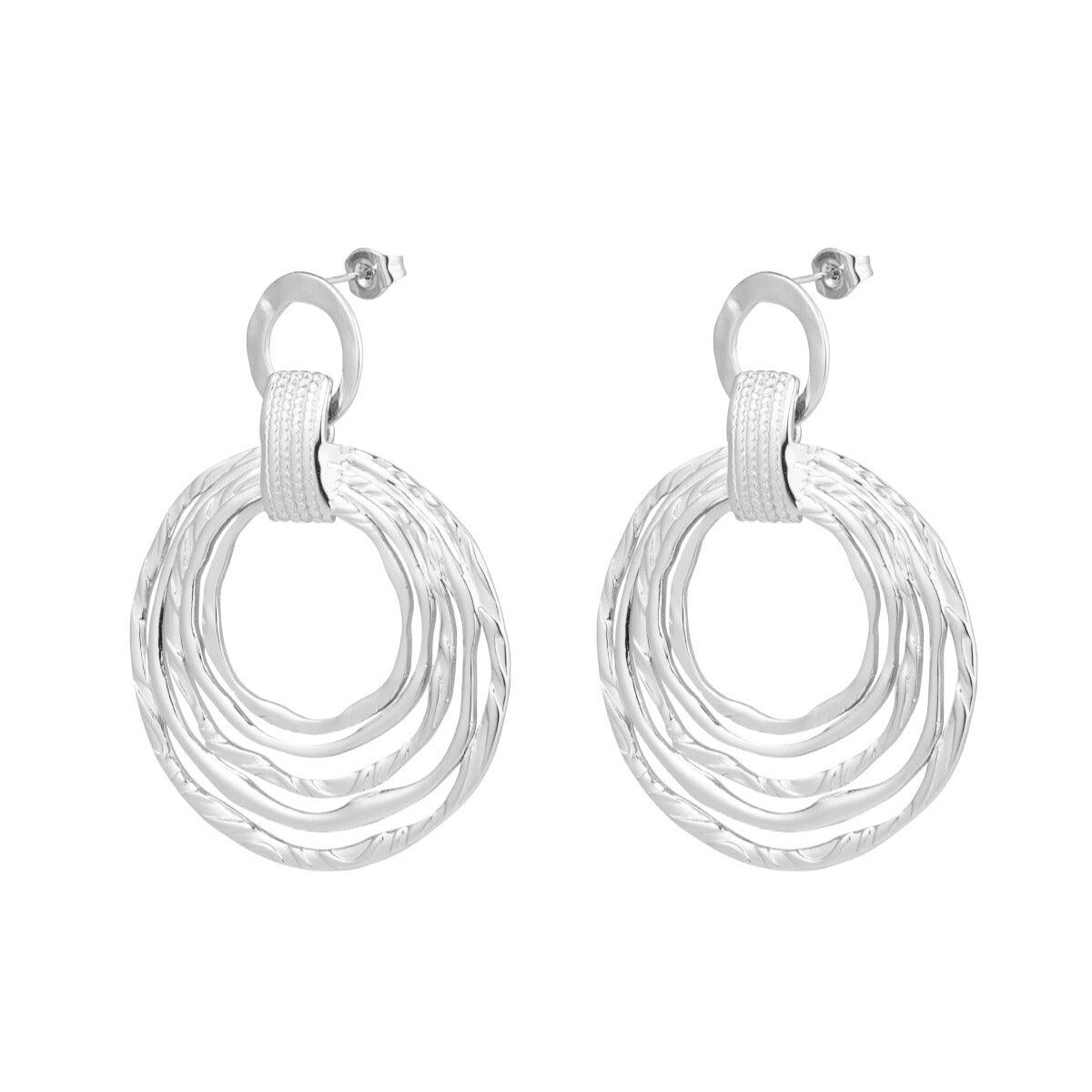 FRENCH RIVIERA | Bérénice geometric surgical steel earrings (silver)