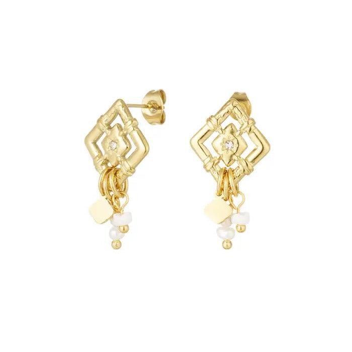 FRENCH RIVIERA | Aurore geometric surgical steel earrings (gold)