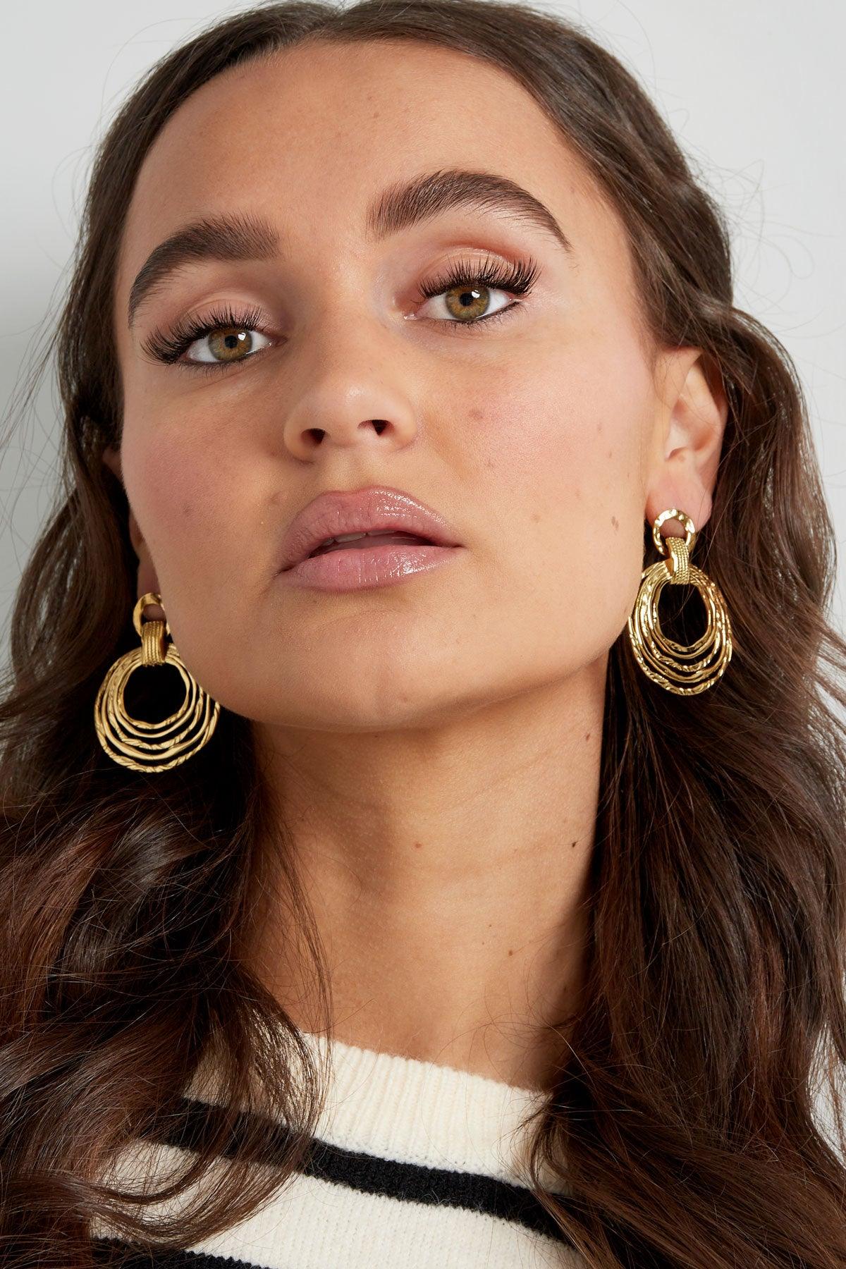 FRENCH RIVIERA | Bérénice geometric surgical steel earrings (gold)