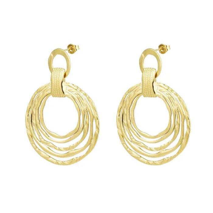 FRENCH RIVIERA | Bérénice geometric surgical steel earrings (gold)