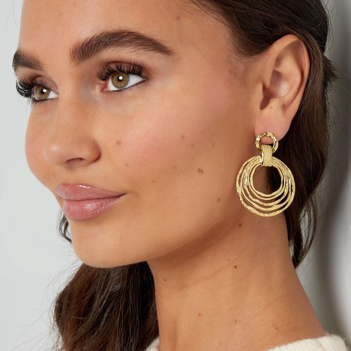 FRENCH RIVIERA | Bérénice geometric surgical steel earrings (gold)