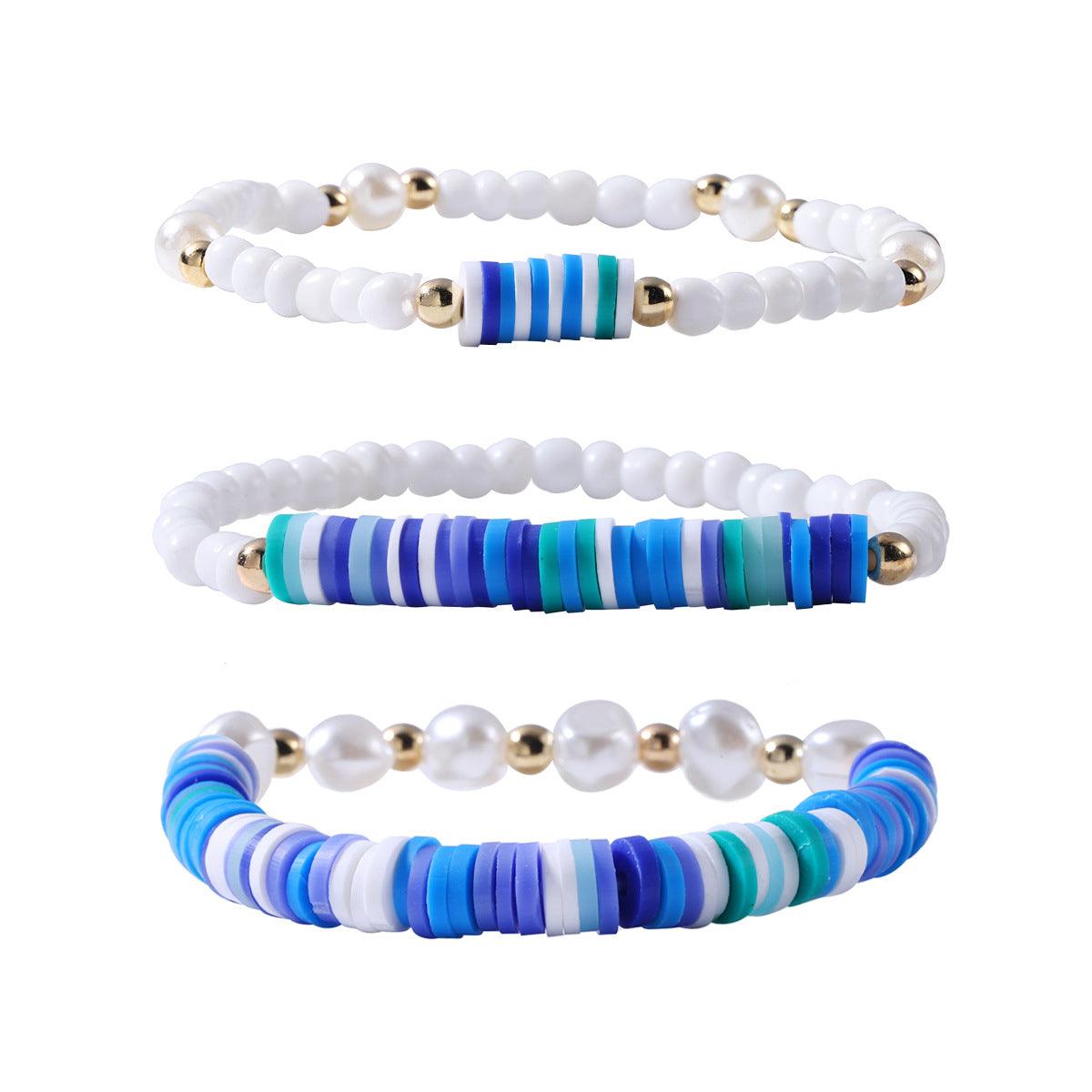 FRENCH RIVIERA | Sweeter Days - set of three blue-toned bracelets