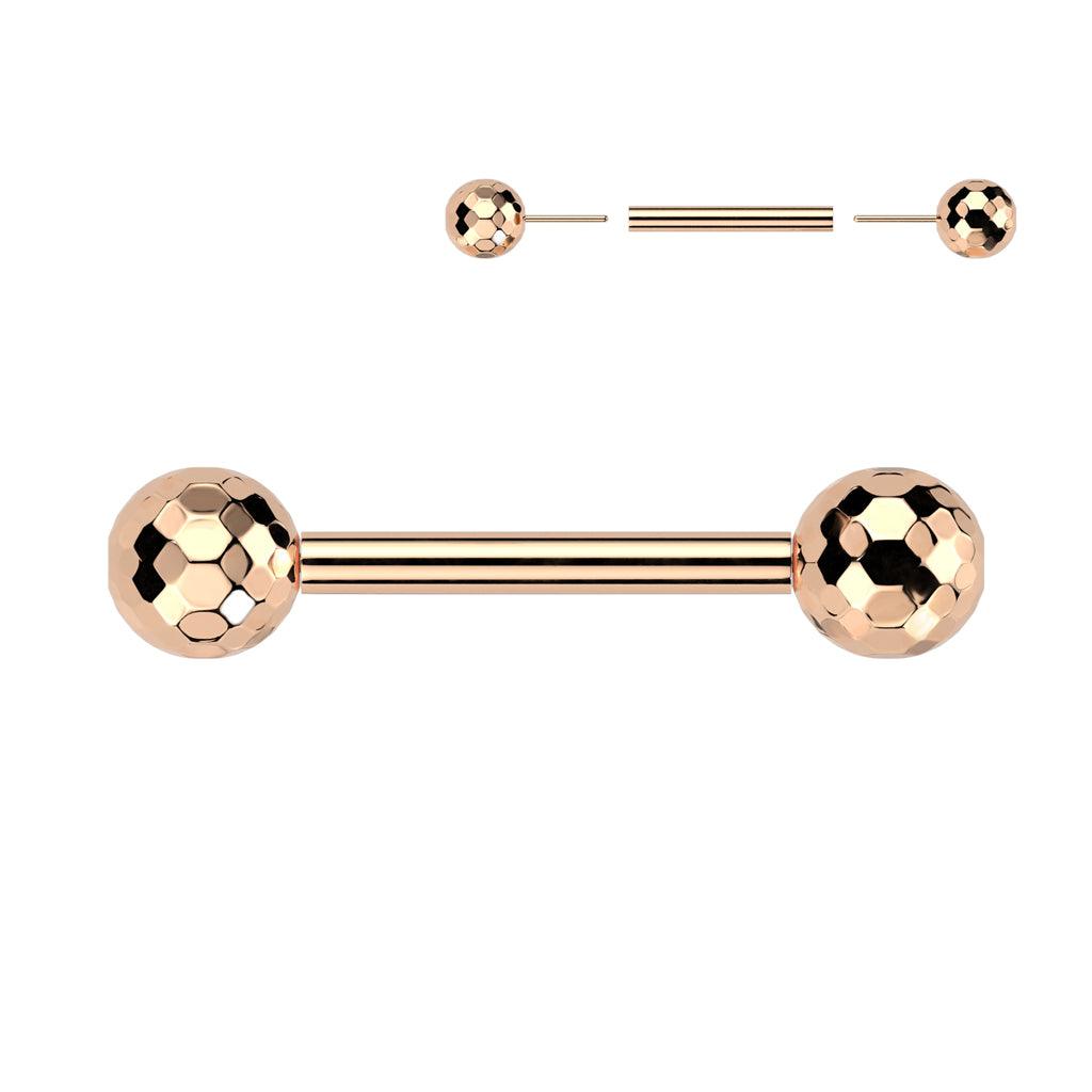 Nipple jewelry, Titanium Nipple Barbell -titanium push in stud (gold)