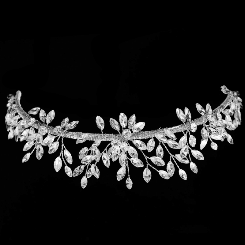 ATHENA BRIDAL, Bella silver party headband with crystals