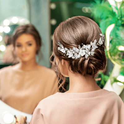 ATHENA BRIDAL | Luxurious Laura Haircomb -silver flower hair comb