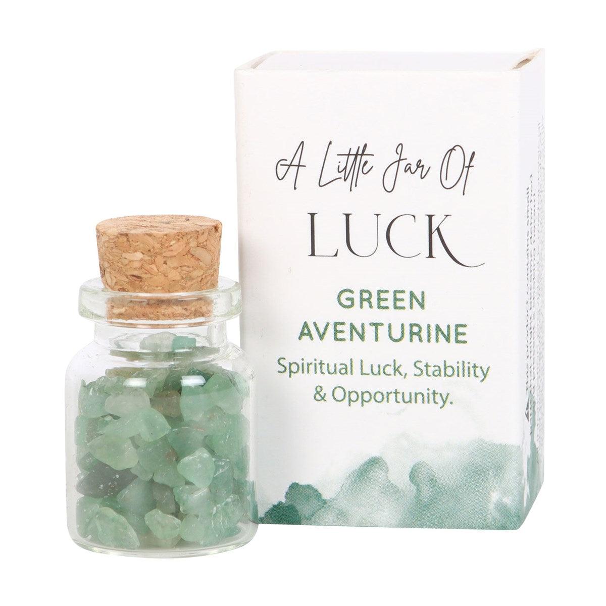 Jar of Luck, Green Aventurine - aventurine lucky stone bottle "luck"