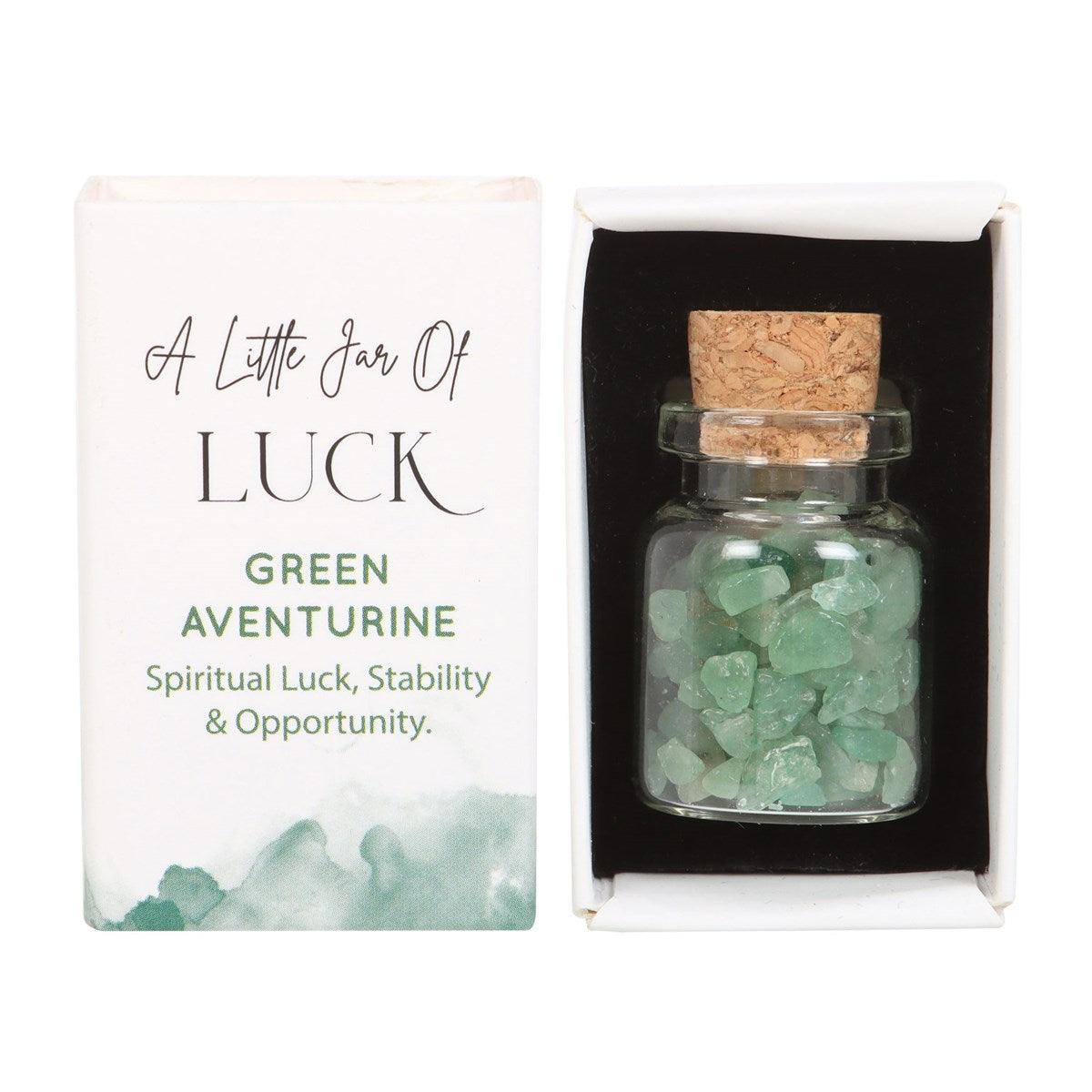 Jar of Luck, Green Aventurine - aventurine lucky stone bottle "luck"