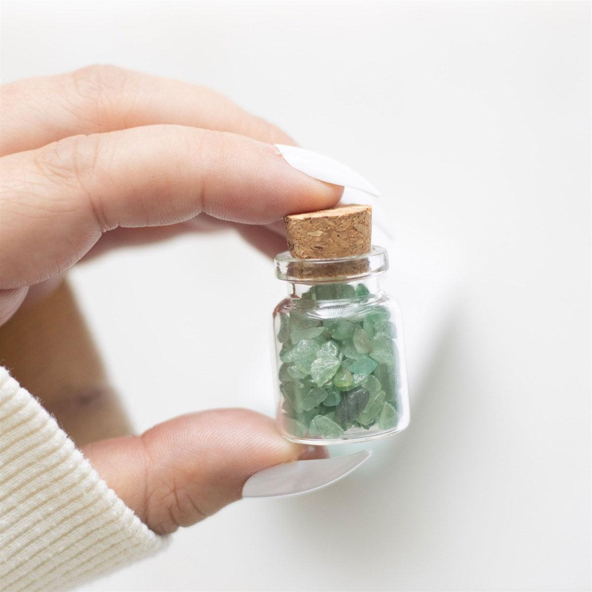 Jar of Luck, Green Aventurine - aventurine lucky stone bottle "luck"