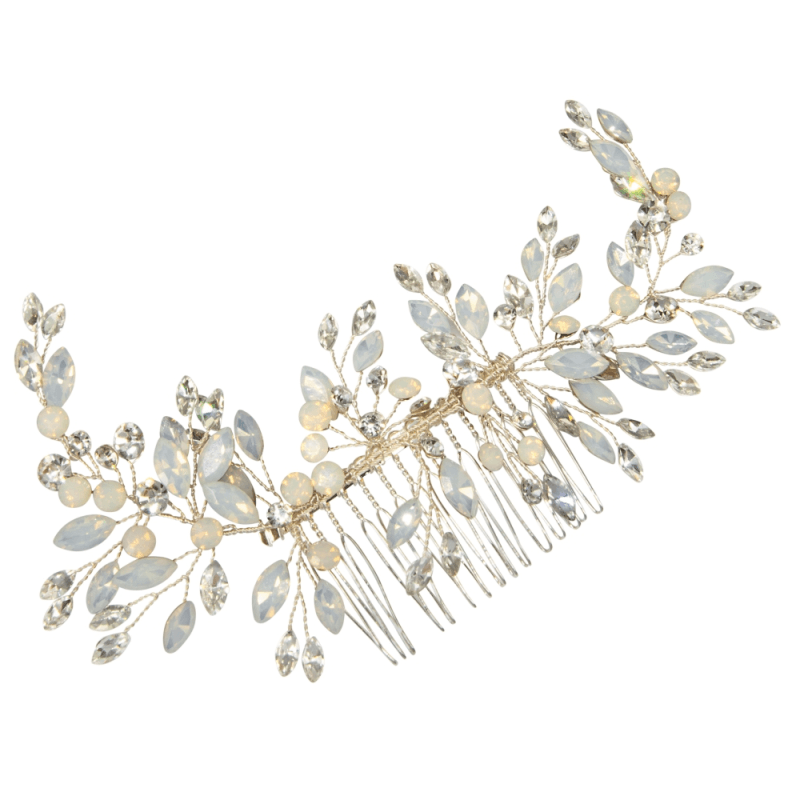 ATHENA BRIDAL | Pauline opalescent hair accessory (silver)