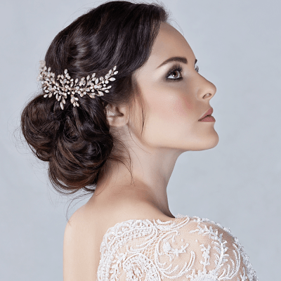 ATHENA BRIDAL | Pauline opalescent hair accessory (silver)