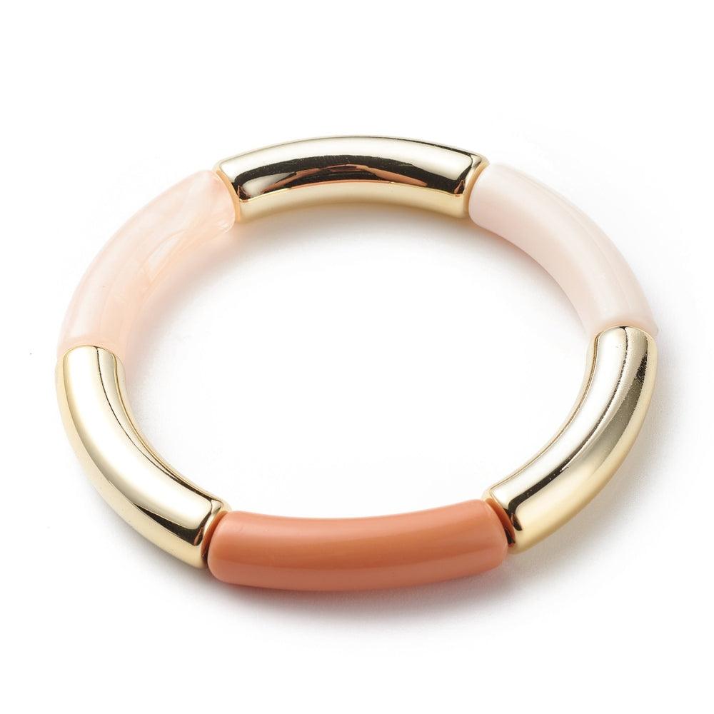 FRENCH RIVIERA | Serenity peach bracelet with gold details