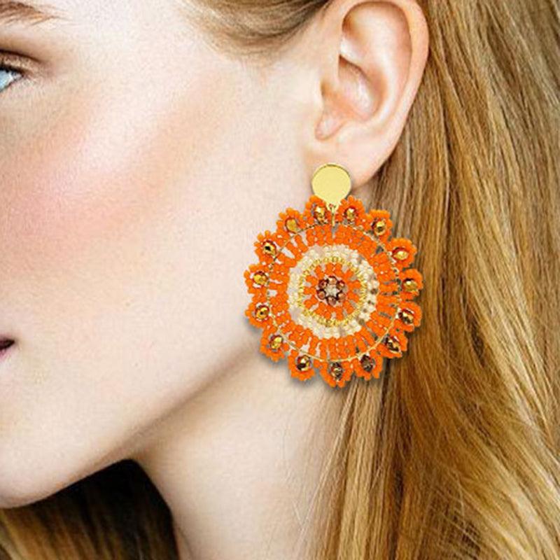 FRENCH RIVIERA | Sunshine orange surgical steel earrings