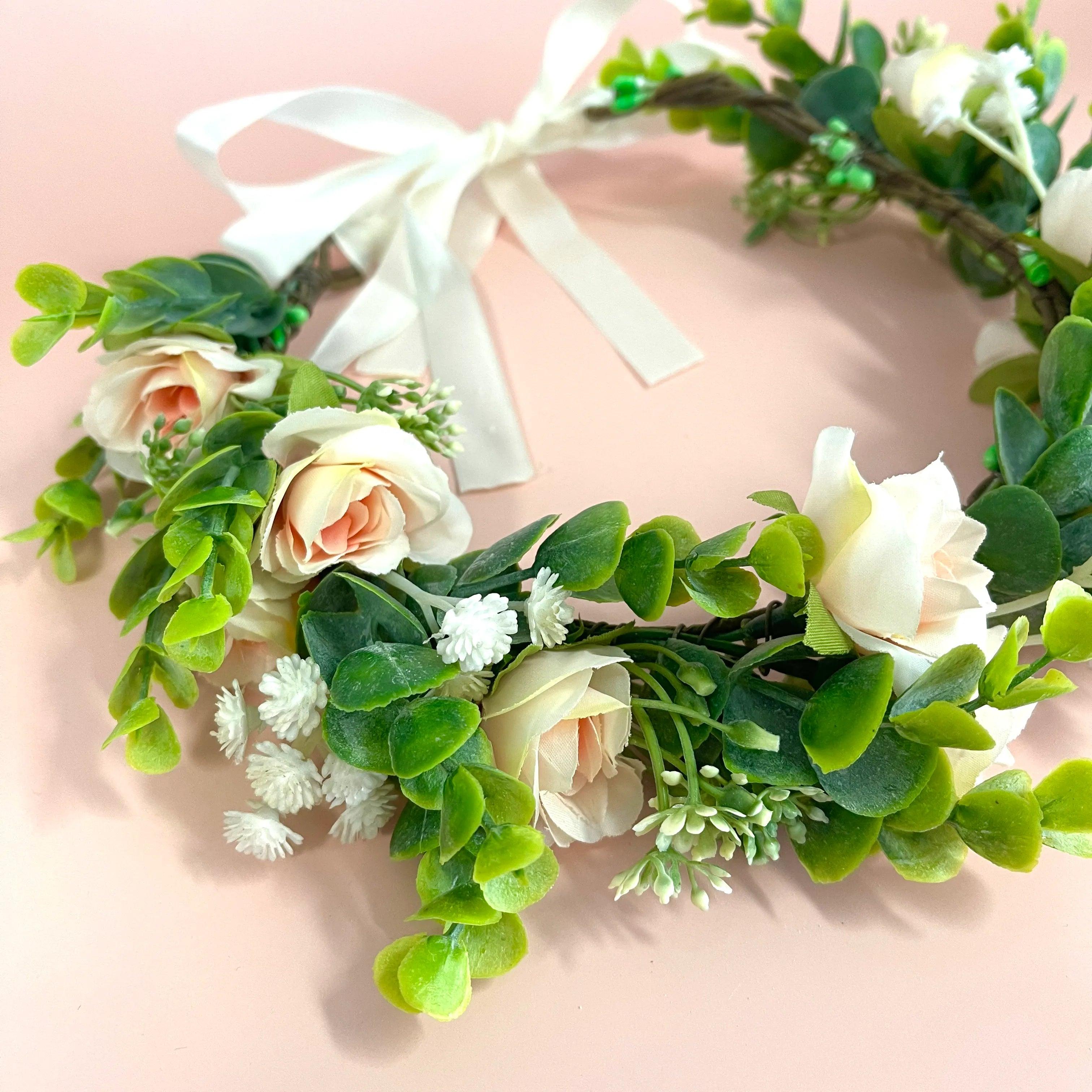 Flower crown | SUGAR SUGAR, Rose Fields peach flower headband