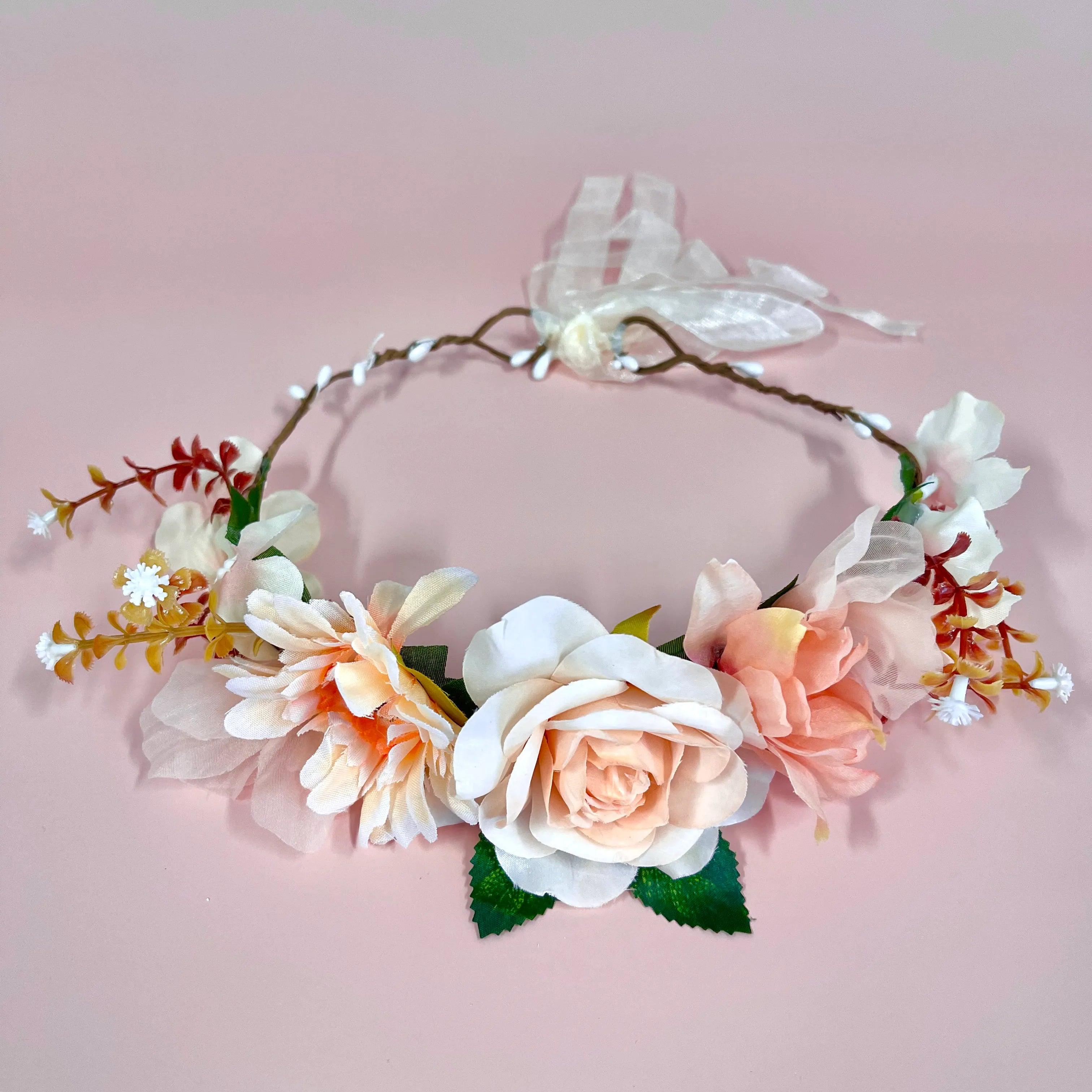 Flower crown | SUGAR SUGAR, Soft Morning Kiss peach flower headband