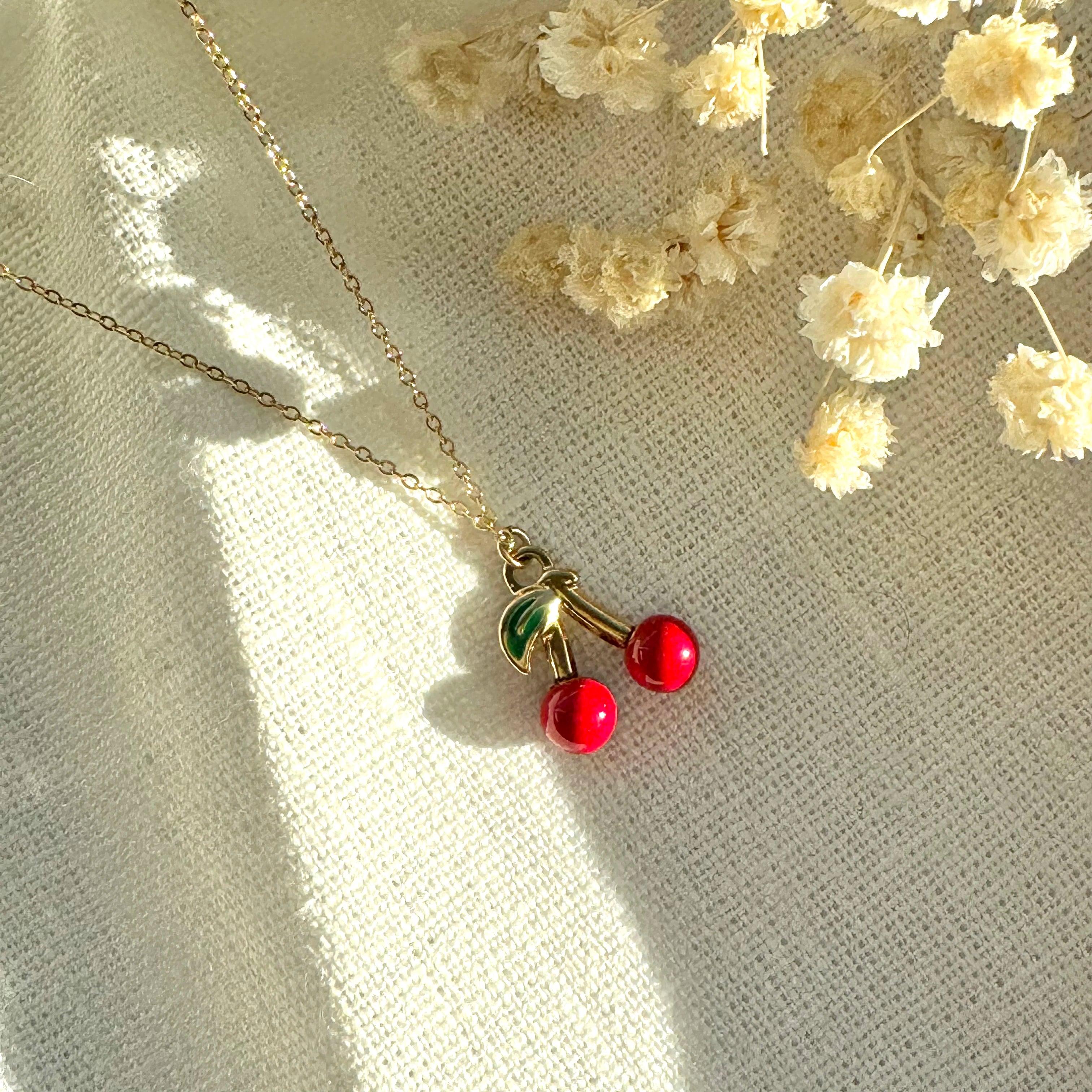 FRENCH RIVIERA | Amélie surgical steel cherry necklace