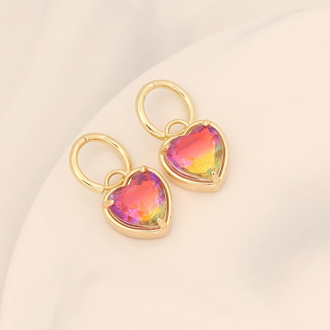 FRENCH RIVIERA | Mi Amor - shimmering heart earrings (pink-yellow)