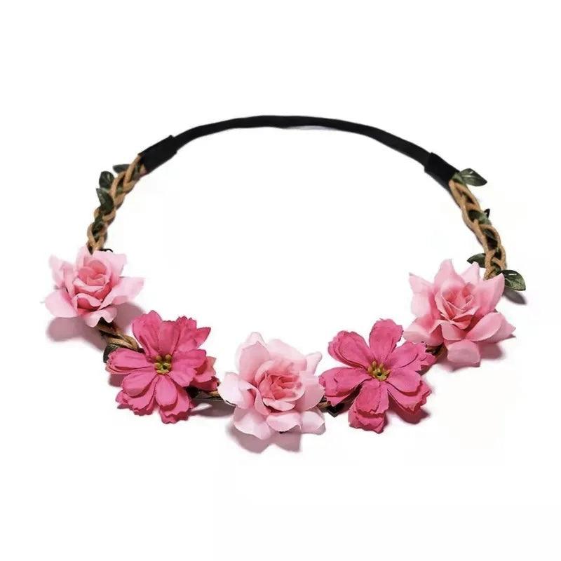 SUGAR SUGAR, Annie Hairband - dainty pink flower headband with elastic band