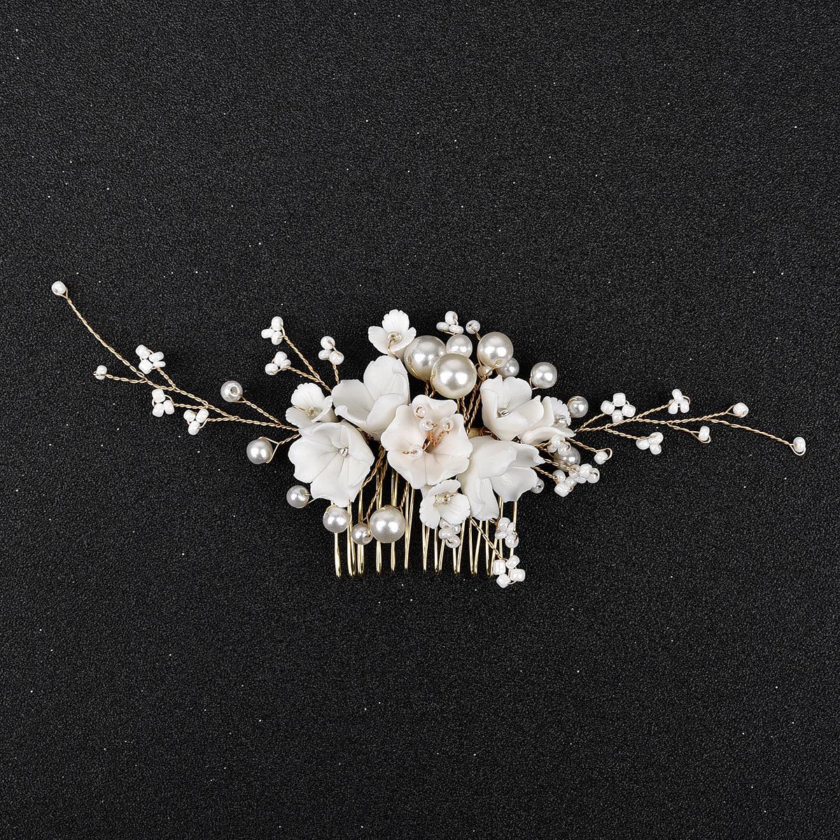 Hair ornament, ROMANCE | Rosalind -gold-tone floral hair ornament