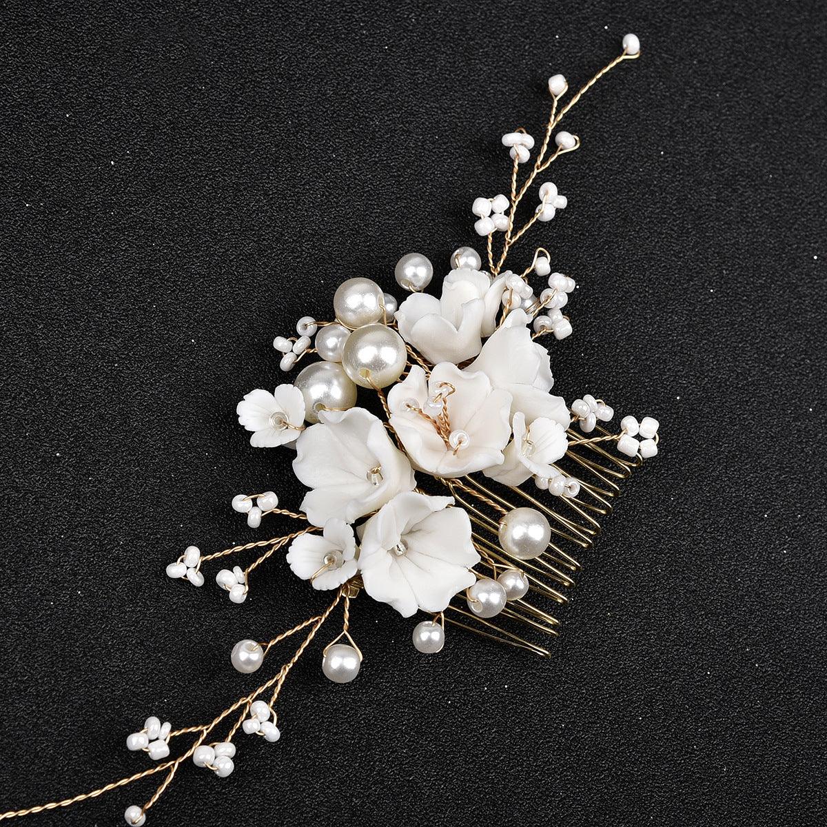 Hair ornament, ROMANCE | Rosalind -gold-tone floral hair ornament