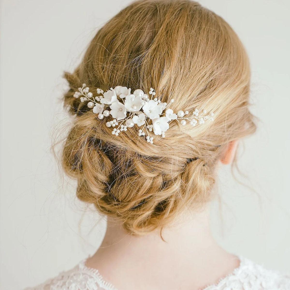 Hair ornament, ROMANCE | Rosalind -gold-tone floral hair ornament