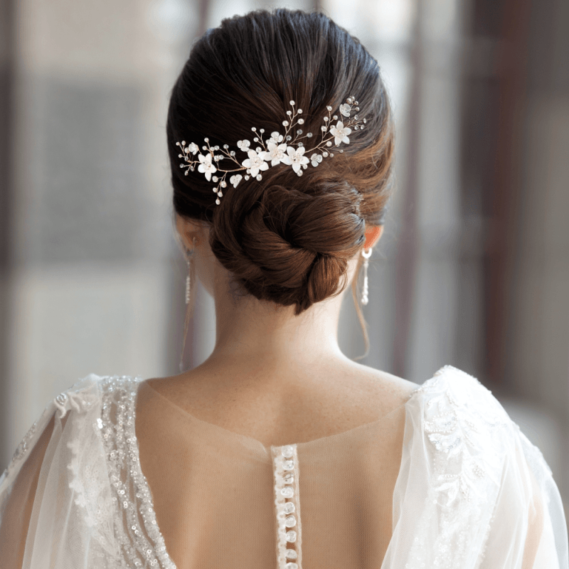 ATHENA BRIDAL | Madeleine pearl long hair accessory (gold)