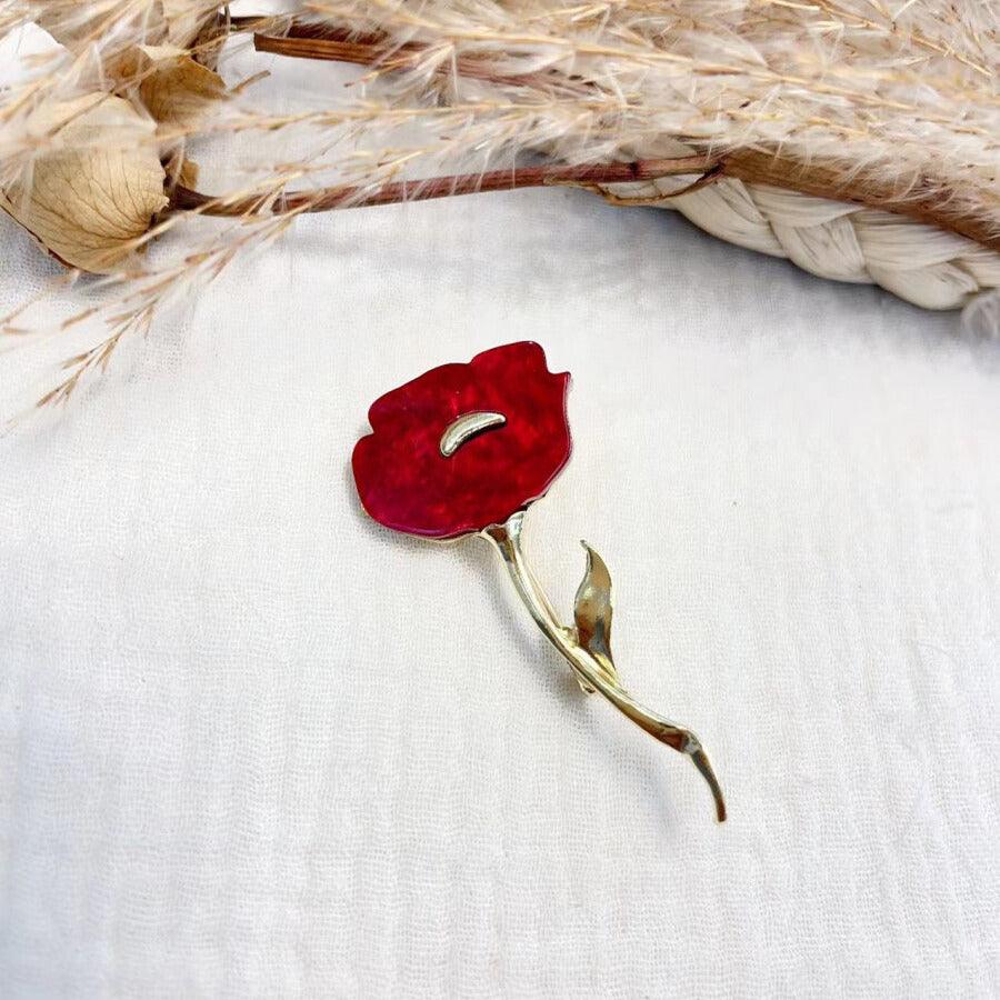 Mila and Stories | Small Poppy - small red poppy brooch