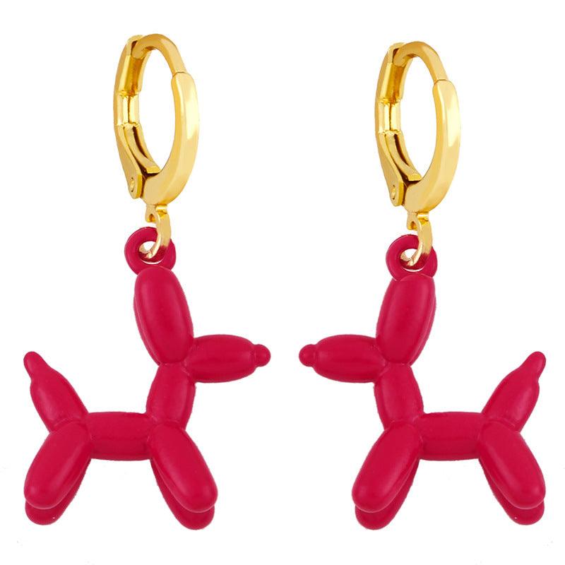 Earrings, Balloon Dog earrings (red)