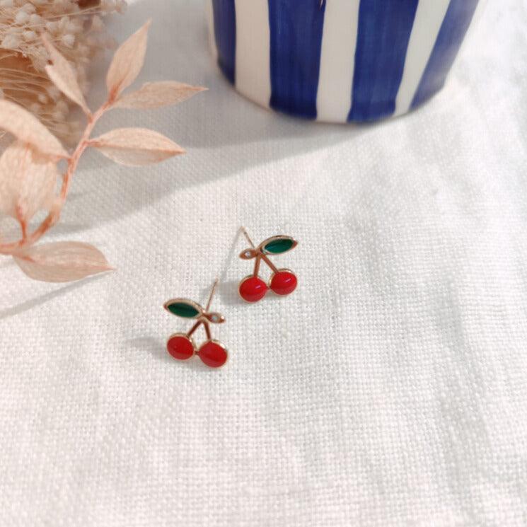 FRENCH RIVIERA | Juliette cherry studs in surgical steel