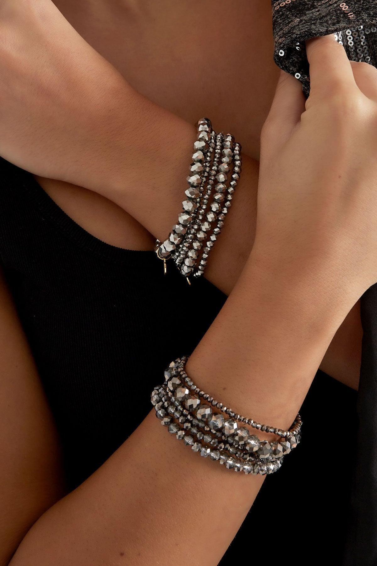 FRENCH RIVIERA | Leona - glittering silver grey bracelet set