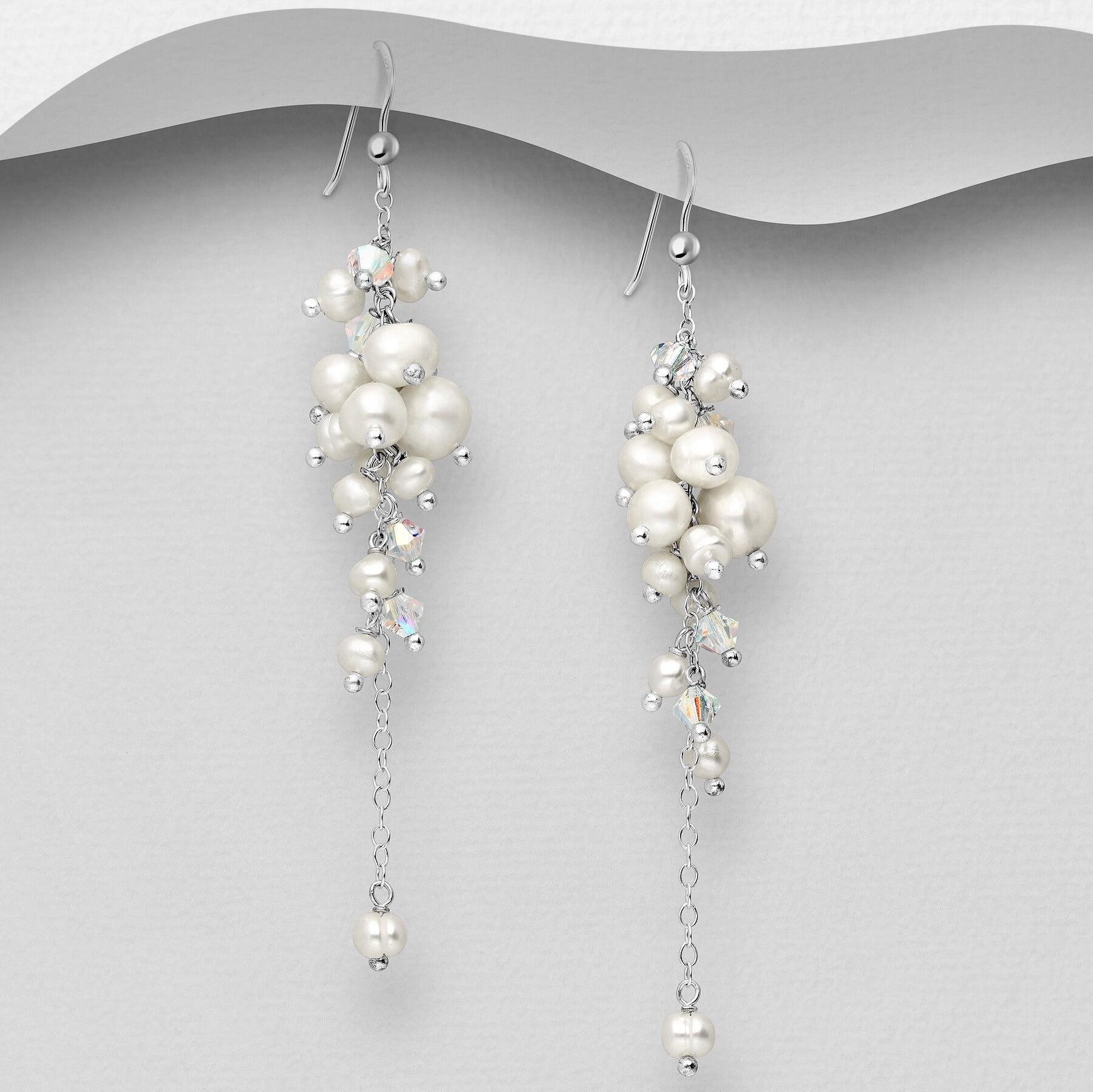 PREMIUM COLLECTION | Nathalie silver earrings with freshwater pearls 