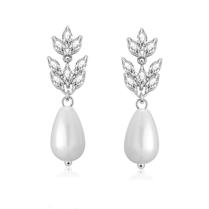 Earrings, ATHENA BRIDAL | Diane teardrop pearl earrings