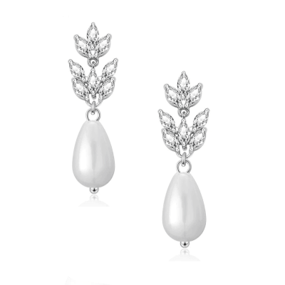 Earrings, ATHENA BRIDAL | Diane teardrop pearl earrings