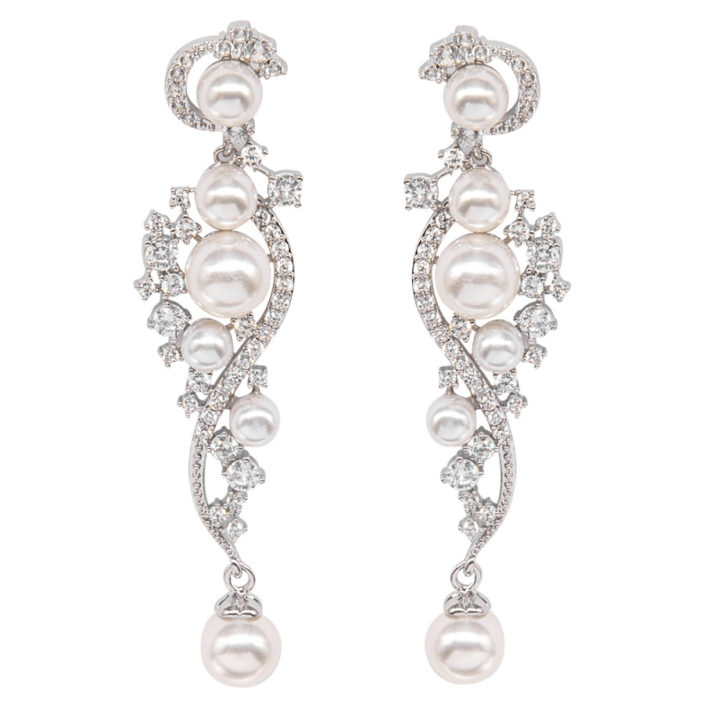 Earrings, ATHENA BRIDAL | Clarisse sparkling pearl earrings