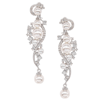 Earrings, ATHENA BRIDAL | Clarisse sparkling pearl earrings