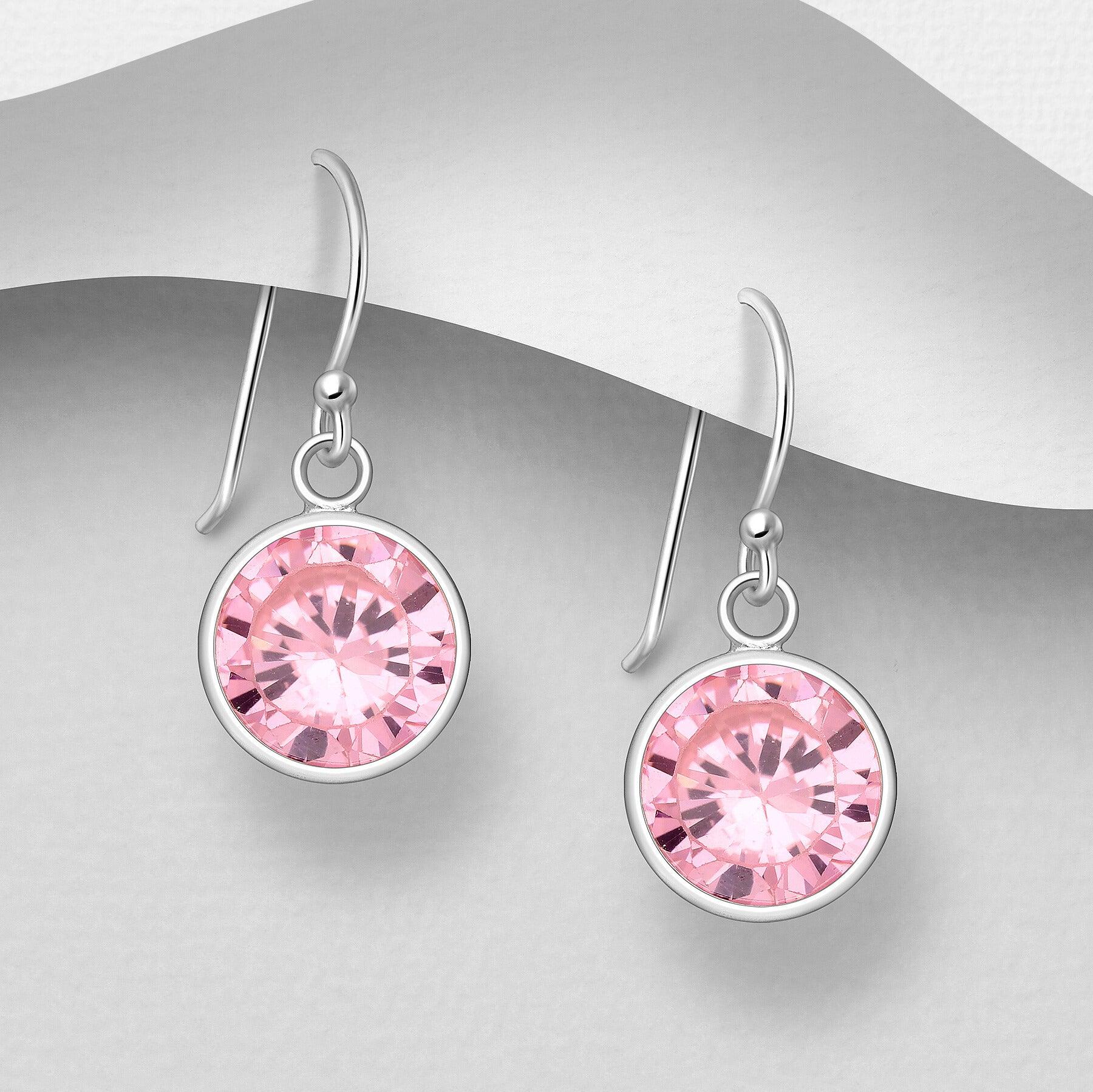 PREMIUM COLLECTION | Gunilla pink silver earrings 