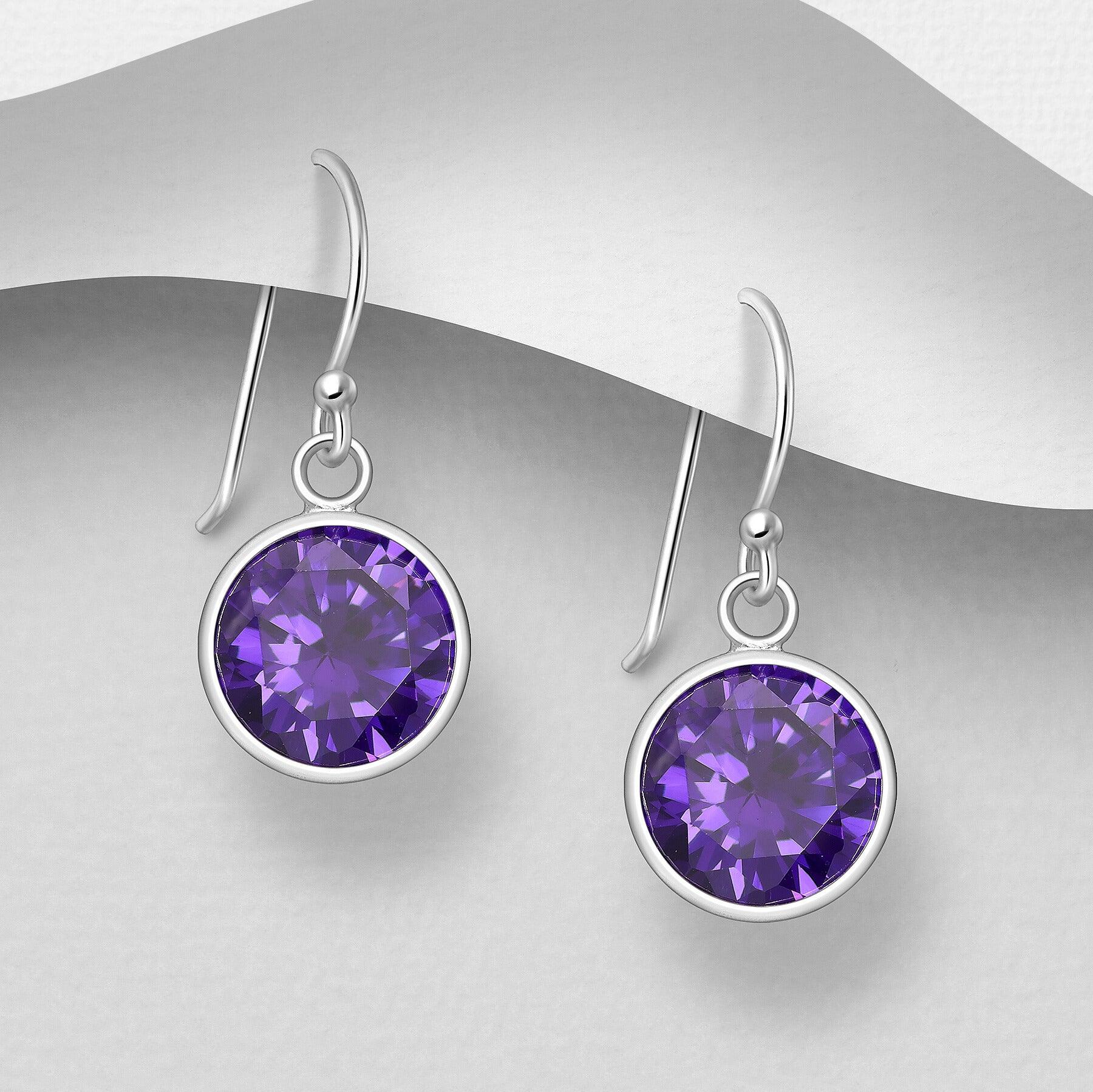 PREMIUM COLLECTION | Gunilla purple silver earrings