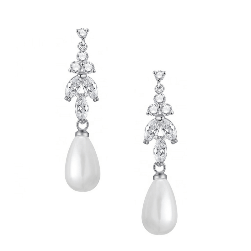 Earrings, ATHENA BRIDAL | Édith teardrop pearl earrings